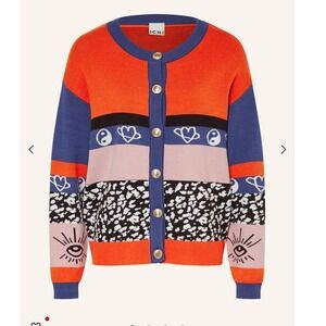 ICHI Women's Multicolor Cardigan Sweater